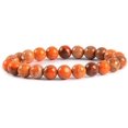 thumbnail image 1 of Angelstones Bracelet Extensible Unisexe en Perles Rondes de 8 mm en Jaspe de Sédiment Marin Orange, 1 of 3