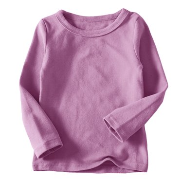 LSLJS T-Shirts à Manches Longues pour Tout-Petits Garçons Filles Unisexe Enfants Couleur Unie Col Rond Haut Tee Cadeaux pour Enfants
