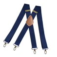 thumbnail image 3 of Milaget Bretelles pour Hommes Vintage Réglables 4 Clips en Forme de x Bretelles Élastiques Femmes Bleu Marine, 3 of 9