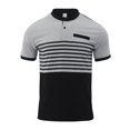 thumbnail image 3 of SHIXIAOO Men's Leisure Fashion Design Lapel Button Short Sleeve Tops Boy Apparel Mens Athletic Short Sleeve, 3 of 8