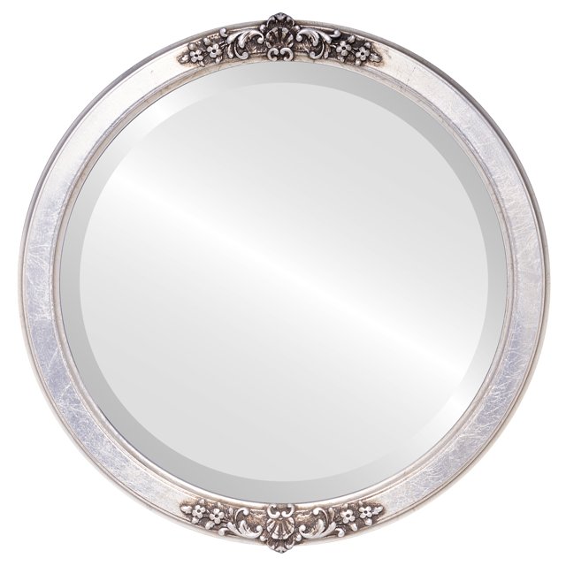 Miroir Encadré Athena - Feuille d'Argent avec Brun Antique