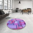 thumbnail image 4 of Ahgly Company Tapis d'Intérieur Rectangulaire Transitionnel Lavable à la Machine, Violet Orchidée Foncé, 5 Pieds x 7 Pieds, 4 of 7