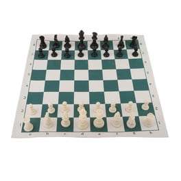 Jeu d'échecs en bois, échiquier pliable portable en bois et pièces standard avec rangement intégré, jeu d'échecs de voyage pour enfants et adultes (39 x 20 x 4 cm