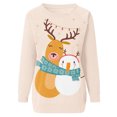 thumbnail image 3 of Chandail en Molleton de Noël pour Femmes 2023 Mode Imprimé de Noël Manches Longues Blouse Col Rond Chandail Décontracté Hauts Chandails en Molleton en Liquidation, 3 of 4