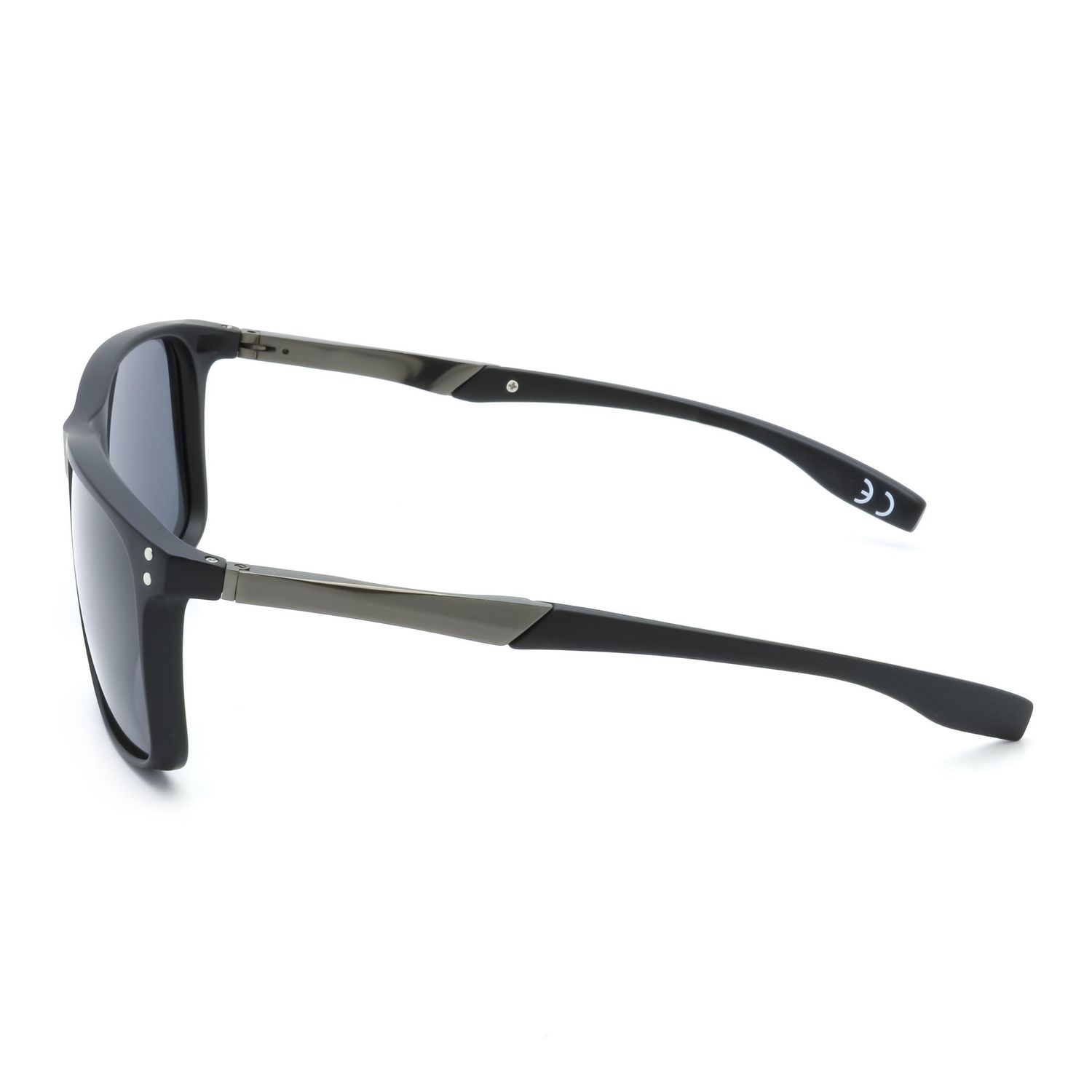 George Mens Black Polarized Square Sunglasses