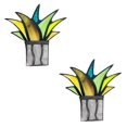 thumbnail image 1 of Leutsin Mini Colorful And Aloe Potted Plant Pot Potted Plant Decoration, 1 of 1