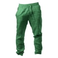thumbnail image 3 of Men's Elastic Pants Solid Fluff Yeah Slide Color Breathable Cotton Linen House Gift Loose Casual Pants, 3 of 3