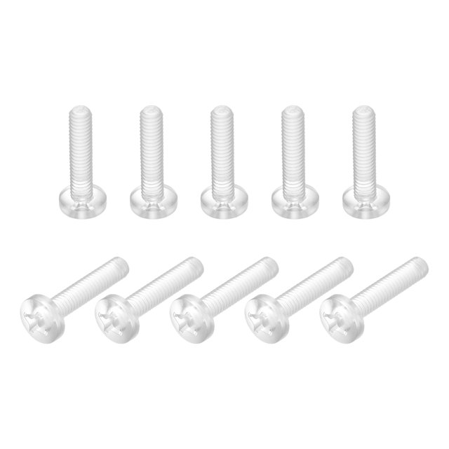 Unique Bargains M4x16mm Plastic Phillips Bolts PC Pan Head Machine Screws Transparent 50 Pack