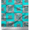 thumbnail image 1 of Soimoi Cotton Poplin Fabric Floral Block Print Sewing Fabric Yard 42 Inch Wide, 1 of 3