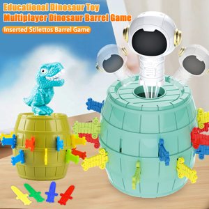 Popping Dinosaur Barrel Jeu Insert Stilettos Dino Astronaut Bucket Multijoueur Parent-Enfants Interactive Board Game Garçons Filles Cadeau d'anniversaire