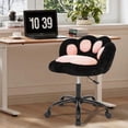 thumbnail image 4 of AKDSteel Vanity Chair With Cat Back, 360° Swivel Height-Adjustable Armless Office Chair With Wheels And Plush Cushion, 4 of 9