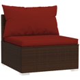 thumbnail image 2 of vidaXL 11 Piece Garden Lounge Set with Cushions Poly Rattan Brown, 2 of 5