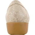 thumbnail image 4 of kozi Femme Confort Décontracté Chaussure Compensée à Enfiler Mocassin ML3256 Bout Rond Détail Chaîne Semelle Intérieure Amovible Champagne Taille 8, 4 of 8