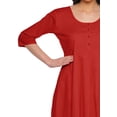 thumbnail image 3 of Moomaya Kurtis en Coton Uni pour Femmes Tenue de Fête Manches 3/4 Robe Mode pour Femmes, 3 of 5