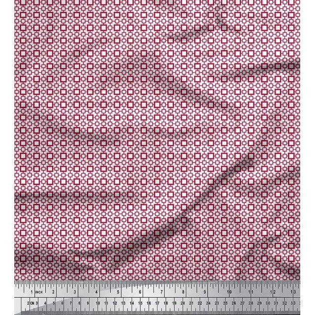 Soimoi Georgette Viscose Fabric Geometric Small Print Fabric by Yard 42 Inch Wide
