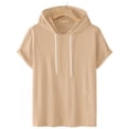thumbnail image 3 of Erwazi Chandail à Capuchon à Manches Courtes pour Homme, T-Shirts à Capuche Dégradés, Chandails à Capuchon Légers, Hauts à Enfiler, Chemises d'Été, 3 of 6