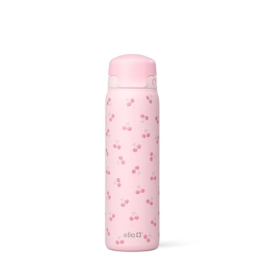 Ello Flip & Fill 22oz Stainless Steel Water Bottle - Cherries