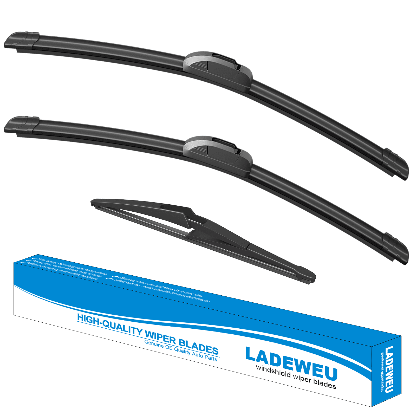 3 Wipers 26"+17"+12" for Infiniti QX60 2014-2021 Nissan Pathfinder 2013-2020 Rogue 2014-2025 All Weather Original Equipment Replacement Front with Rear Windshield Wiper Blades Set (Pack of 3)
