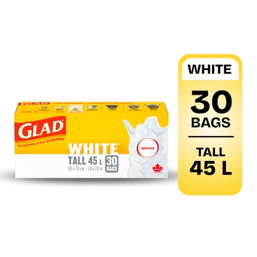 Glad White Garbage Bags - Tall 45 Litres -