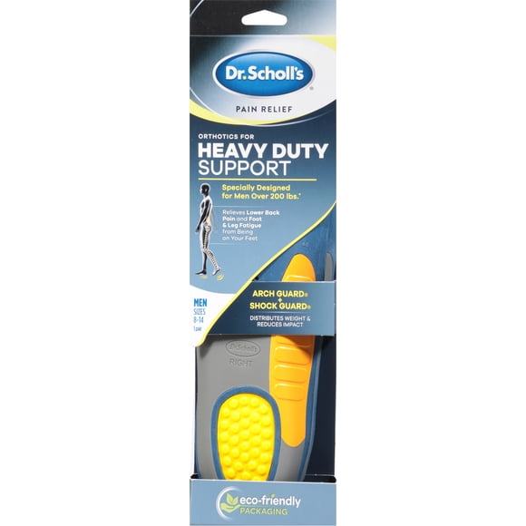 Scholls DSC59048 Pain Relief Orthotic Heavy Duty Support Insoles for Men, Multi Color - Sizes 8 to 14