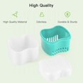 thumbnail image 4 of Toothpaste Denture Cup Bath Box Case With Strainer Basket Retainer Case Soaking Container Denture Cleaning Cup For Upper And Lower(Light Green), Tooth care for Women, 4 of 4