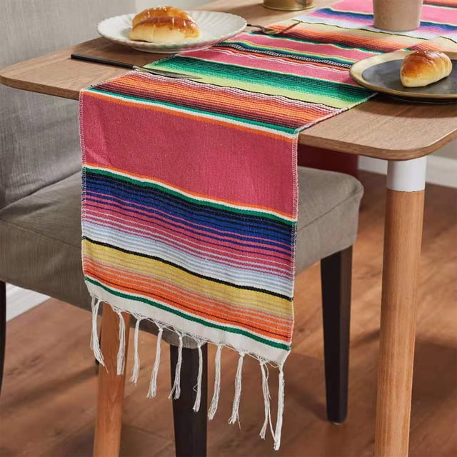 UsRHHA Multipurpose Woven Blanket Tablecloth Table Runner, Cotton Conditioning Camping Picnic Mat for Home Outdoor Activities, Versatile Throw Blanket