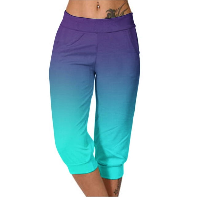 Yuyuzo Womens Capri Pants High Waisted Drawstring Sweatpants Running Gym Cropped Trousers with Pockets
