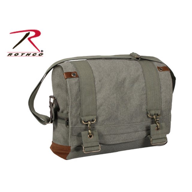 Rothco Sac Messager Pilote Vintage en Toile B-15 - Olive Drab
