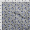 thumbnail image 4 of oneOone Tissu Polyester Spandex Bleu Moyen Floral Rétro Matériel de Couture Imprimé Tissu au Mètre 56 Pouces de Large, 4 of 5