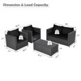 thumbnail image 3 of Costway Ensemble de Meubles de Patio en Rotin 4 Pcs avec Canapé, Chaise, Table Basse Noir, 3 of 9