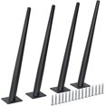 thumbnail image 1 of 4 Pcs 16 Inch Heavy Duty Matte Black Metal Slant Angled Tapered Legs Set For Furniture, Mid Century Modern Style Feets For Coffee Table Couch Sofa Cab, 1 of 5