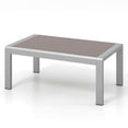 thumbnail image 1 of Gymax Outdoor Rectangle Coffee Table Aluminum Side Table w/ Tempered Glass Tabletop, 1 of 6
