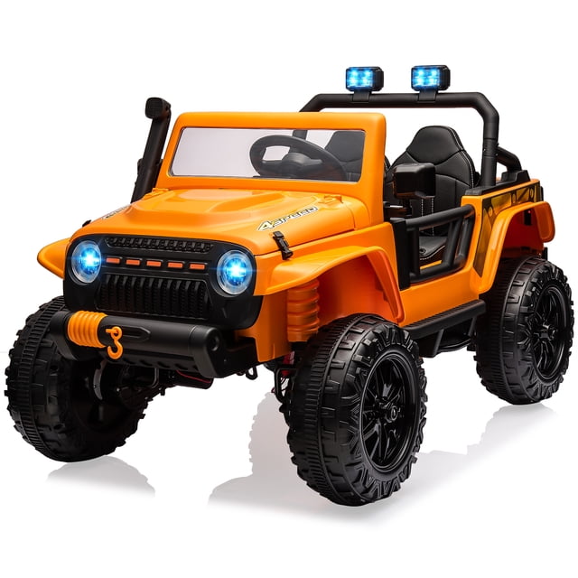 CazToi Voiture 24V 4x45W 2 Places Ride sur Voiture avec Télécommande pour Enfants. Cette Voiture orange Vibrante Ride-sur Présente une Conception durable avec Quatre Grandes Roues Noires, des Phares DEL et une grille avant Détaillée. Elle Offre des modes de Contrôle Doubles, Permettant une Télécommande Parentale Ou une Utilisation Indépendante par les Enfants. la Conception à Deux Places Prend en Charge Deux Enfants de Moins de 4 Ans Ou un Enfant Plus Âgé jusqu'à 220 Lb. les Caractéristiques