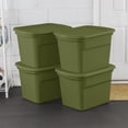 thumbnail image 4 of Sterilite 68 Liter Tote, Plastic Storage Bin with Snap-on Lid, Stackable, Green, 4 of 6