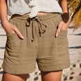 thumbnail image 2 of Timegard Womens Lounge Shorts Cotton Linen Elastic Waisted Drawstring Summer Loose Shorts with Pockets, 2 of 5