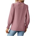 thumbnail image 4 of IROINNID en Solde Polyester T-Shirt à Manches Longues pour Femmes Confortable Col Rond Profond Uni Blouse Chemise Haut,Pink, 4 of 4