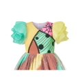 thumbnail image 4 of Girls Dress Halloween Color Block Tulle Skirt Multi-color Ruffle Sleeve 5 Years, 4 of 6