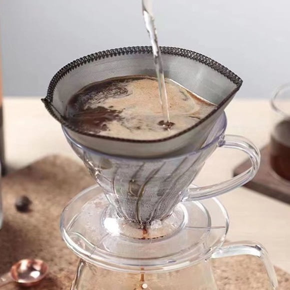 PEONAVET Coffee Filters Coffee Filter Coffee Metal Filter Bag Fine Portable Stainless Steel Hand Punch No Filter Paper Filter Drip Repeatable Filter