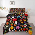 thumbnail image 1 of Erosebridal Two Groovy Party Bedding Full Comforter Set, Botanical Floral Down Comforter, Strawberry Potato Home Decor, Reversible 3pcs, 1 of 8