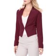 thumbnail image 1 of INSPIRE CHIC Veste Blazer Courte Sans Col pour Femme, de Travail/bureau/affaires Décontracté, 1 of 4