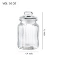 thumbnail image 3 of Gala Houseware Airtight Food Storage Jars with Glass Lids, Ribbed Glass Canister Set for Kitchen Pantry Organization, Set of 3, 3 of 6
