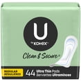 thumbnail image 1 of U by Kotex Clean & Secure Ultra Thin Pads, Regular Absorbency, Unscented, 1 of 9