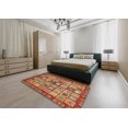 thumbnail image 4 of Ahgly Company Tapis d'Intérieur Carrés Abstraits Rouges Abstraits pour Aire, 4 Pieds Carré, 4 of 6