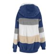 thumbnail image 5 of FAIWAD Women's Full Zip Fuzzy Fleece Hooded Coat Color Block Drawstring Fall Winter Warm Coat with Pockets, 5 of 5
