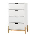 thumbnail image 2 of 4 Drawer Scandi-Minimalist Solid Wood Chest Dresser - White, 2 of 6