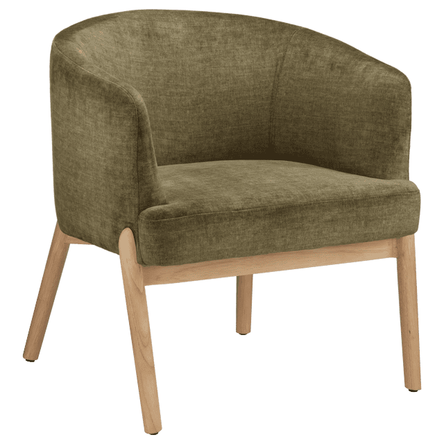 Bouclair Fauteuil d'Appoint en Tissu Kaki et Bois