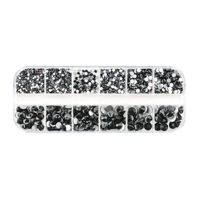 QualitChoice 1 Bag Glass Crystal Special-shaped Eye-catching Flat Bottom Easy to Paste Perfect Match Nail Rhinestones for Mobile Phone 430 Black 1Set