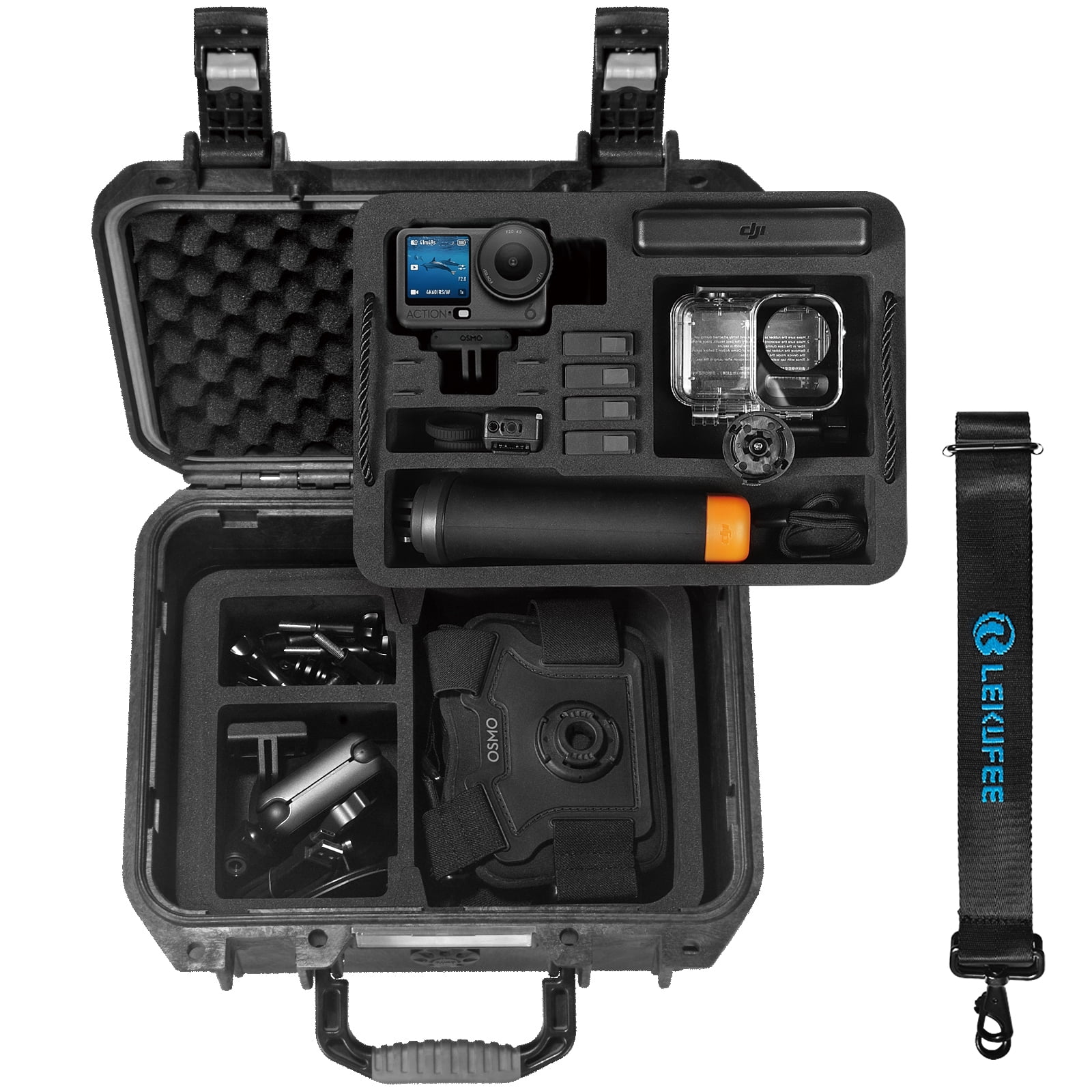 Lekufee Waterproof Hard Case for DJI Osmo Action 6, Osmo Action 5