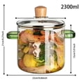 thumbnail image 2 of Borosilicate Glass Cooking Pot with Lid Stovetop Simmer Pot for Soup Milk Pasta Porridge Durable Transparent Cookware Heat Kitchen Utensil Easy Clean, 2 of 3