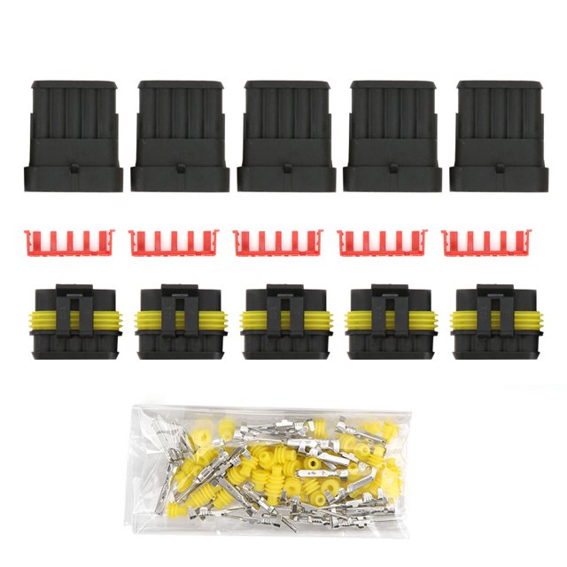 5 Sets 4P 5P 6P AMP 1.5 Male and Female Plug Automotive Car Waterproof Connector5P